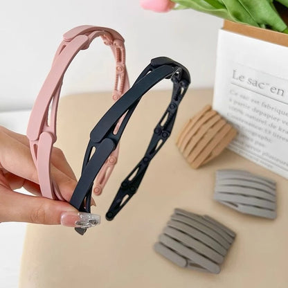 Convenient folding solid color versatile practical hair band, suitable for travel retractable headband fashionable and novel headwear