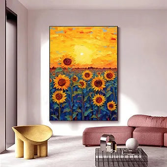 Van Gogh Sunflower Flower Starry Sky Art Pictures Poster Printing Oil Painting C