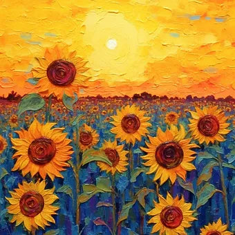 Van Gogh Sunflower Flower Starry Sky Art Pictures Poster Printing Oil Painting C