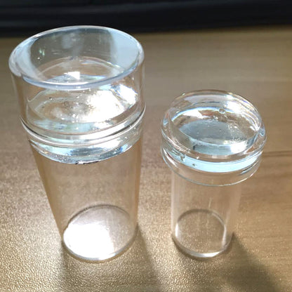 Transparent silicone nail polish stamp, double-sided stamp scraper tool