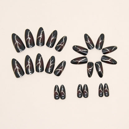 24pcs French minimalist gold nails long, including 1 jelly gel and 1 nail file 24pcs French minimalist gold nails