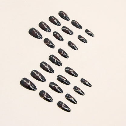 24pcs French minimalist gold nails long, including 1 jelly gel and 1 nail file 24pcs French minimalist gold nails