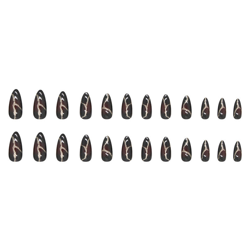 24pcs French minimalist gold nails long, including 1 jelly gel and 1 nail file 24pcs French minimalist gold nails