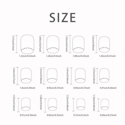 24pcs short method color simple leaf nails with file strip 1 and jelly glue 1