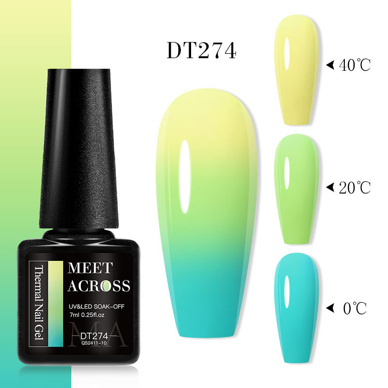 7ml hot gel nail polish manicure 3 layers temperature change uv gel semi permanent