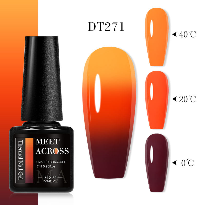 7ml hot gel nail polish manicure 3 layers temperature change uv gel semi permanent