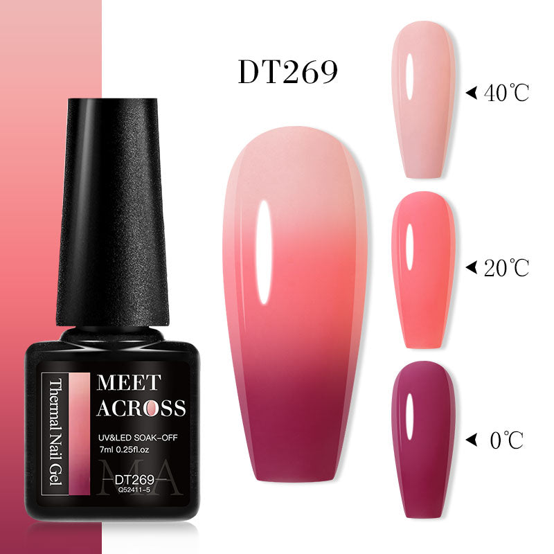 7ml hot gel nail polish manicure 3 layers temperature change uv gel semi permanent