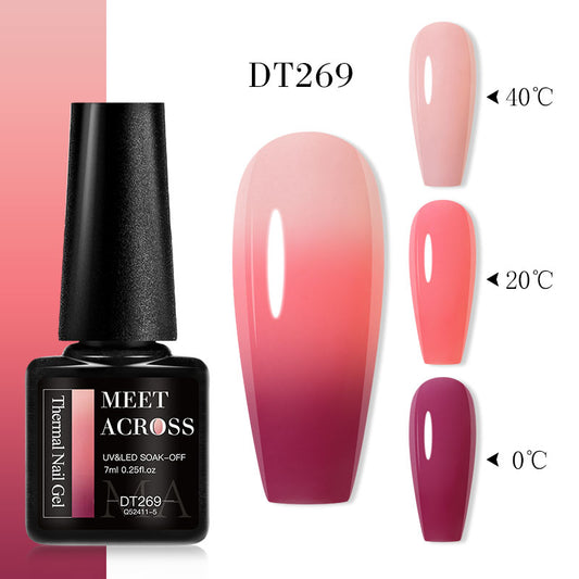 7ml hot gel nail polish manicure 3 layers temperature change uv gel semi permanent
