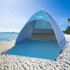 Beach Vacation Folding Three Piece Gear Set, Outdoor Camping Tent 2-4 People