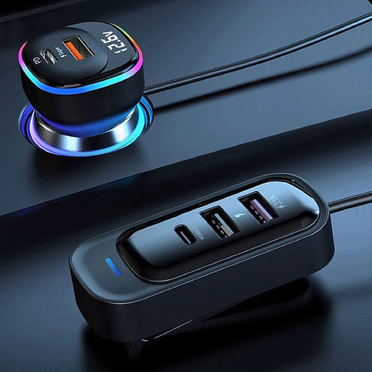 Car Charger Rear Mobile Phone Multifunctional USB Interface Super Fast Charging
