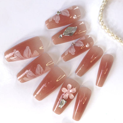 24-Piece French Manicure Dream Pearl Wearable Nails | Elegant Romantic Nail Art