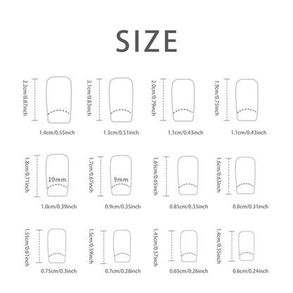 24-Piece Short French Minimalist Sparkle Line Nails Set | With Jelly Gel & Nail File