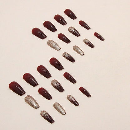 24-Piece French Minimalist Sparkle Short Wearable Nails Set | Elegant Understated Daily Nail Art