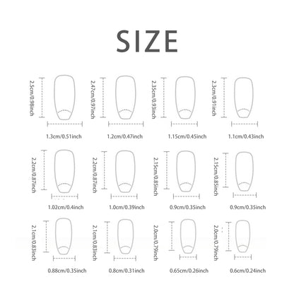24-Piece French Minimalist Sparkle Short Wearable Nails Set | Elegant Understated Daily Nail Art