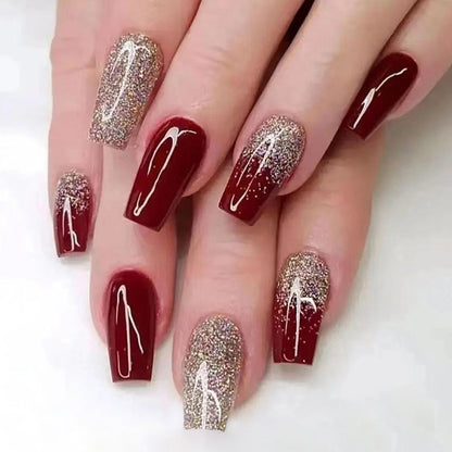 24-Piece French Minimalist Sparkle Short Wearable Nails Set | Elegant Understated Daily Nail Art