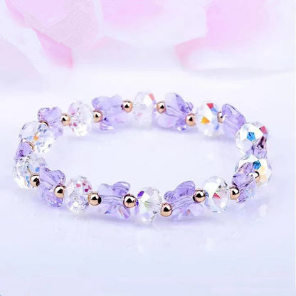 Butterfly Charm Crystal Stretch Beaded Bracelet Elastic Cord Women Temperament Bracelet & Bracelet Charm Bohemian Jewelry