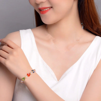 Butterfly Charm Crystal Stretch Beaded Bracelet Elastic Cord Women Temperament Bracelet & Bracelet Charm Bohemian Jewelry