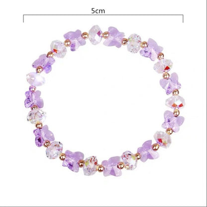 Butterfly Charm Crystal Stretch Beaded Bracelet Elastic Cord Women Temperament Bracelet & Bracelet Charm Bohemian Jewelry