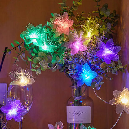 LED Optical Fiber Fairy Lights | Battery-Powered | Wreath/Holiday/Wedding/Party/Birthday Decor