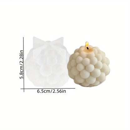 3D Silicone Candle Mold | Cylindrical Bubble Ball Shape | DIY Handmade Scented Candle Mold