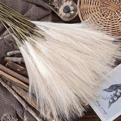 10pcs Ins Style Artificial Reeds Bouquet | Bohemian Fake Reeds | Home Living Room Christmas Wedding Decoration