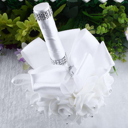Bride's Wedding PE Foam Rose Bouquet with Ribbon | Artificial Wedding Bouquet