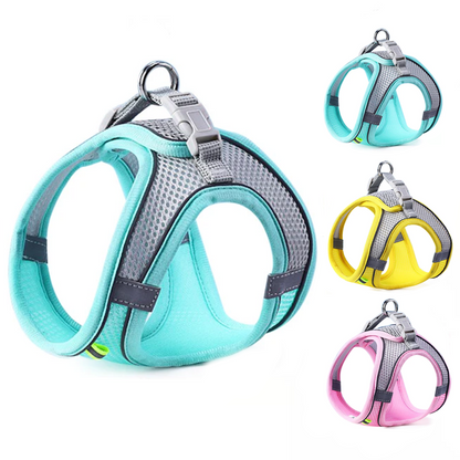 Cat & Dog Vest Chest Harness Set | Reflective Breathable Adjustable Outdoor Walking Harness