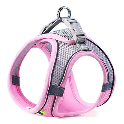 Cat & Dog Vest Chest Harness Set | Reflective Breathable Adjustable Outdoor Walking Harness