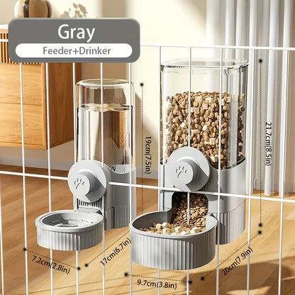 Hanging Automatic Pet Food Feeder Drinker Set | Gravity Cat Feeder Drinker