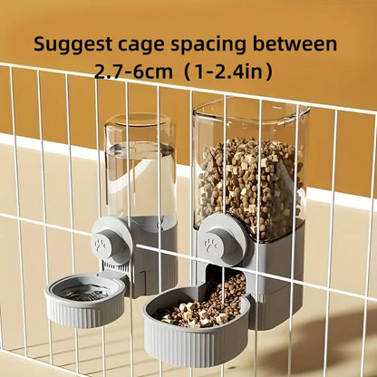 Hanging Automatic Pet Food Feeder Drinker Set | Gravity Cat Feeder Drinker
