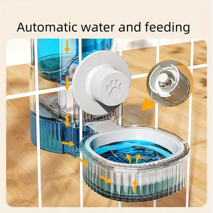 Hanging Automatic Pet Food Feeder Drinker Set | Gravity Cat Feeder Drinker