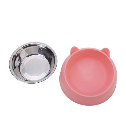 Cat Bowl | Cute Creative Tilt Pet Feeder | Stainless Steel Food Water Bowl