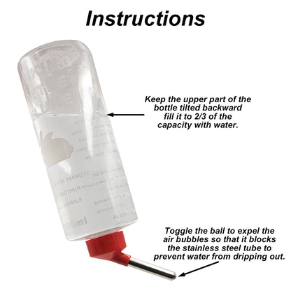 1 pc 1000m | Random Color Small Animal Automatic Water Fountain Hanging Water Bottle