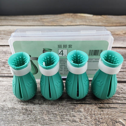Cat Claw Protector Bath Boots | Adjustable Anti-Scratch Nail Covers