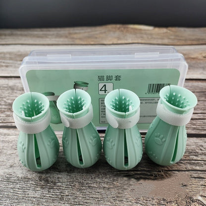 Cat Claw Protector Bath Boots | Adjustable Anti-Scratch Nail Covers