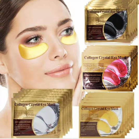 20 pieces, 10 pairs of gold collagen multi-color crystal eye mask skin care eye patch firming moisturizing nourishing eye skin care products