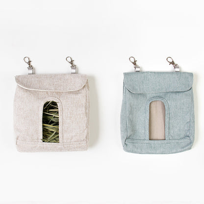 Hanging Bag Feed Bag Holder Feeding Dispenser Container | For Rabbit Guinea Pig Small Animals Pets