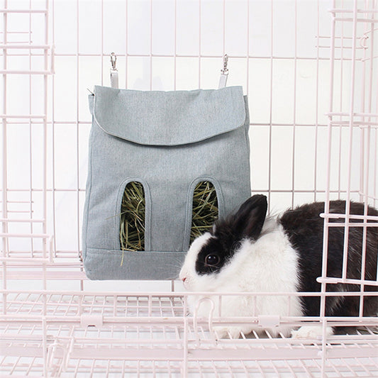 Hanging Bag Feed Bag Holder Feeding Dispenser Container for Rabbit Guinea Pig Small Animals Pets