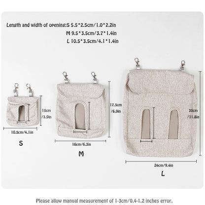 Hanging Bag Feed Bag Holder Feeding Dispenser Container | For Rabbit Guinea Pig Small Animals Pets