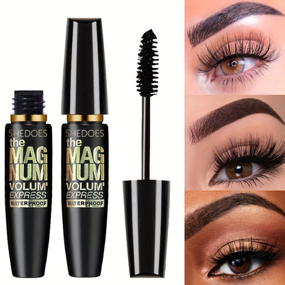 4D Black Lash Set Thickening, Lengthening, Curling, Waterproof Liquid Fiber Mascara