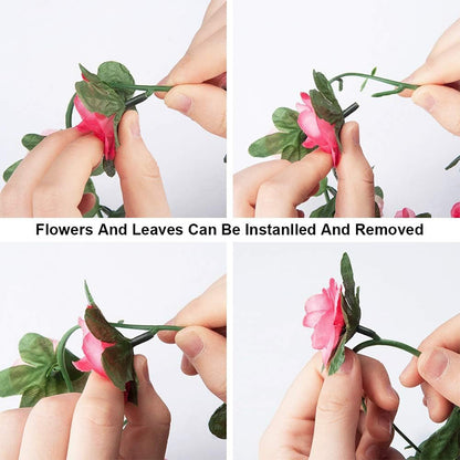 250cm Artificial Rose Garland | Wedding Home Room Decor | Long Fake Rose String Lights
