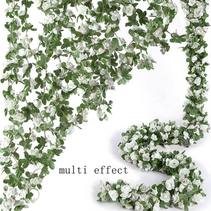 250cm Artificial Rose Garland | Wedding Home Room Decor | Long Fake Rose String Lights