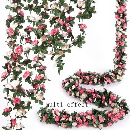 250cm Artificial Rose Garland | Wedding Home Room Decor | Long Fake Rose String Lights