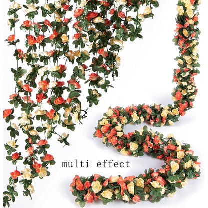 250cm Artificial Rose Garland | Wedding Home Room Decor | Long Fake Rose String Lights