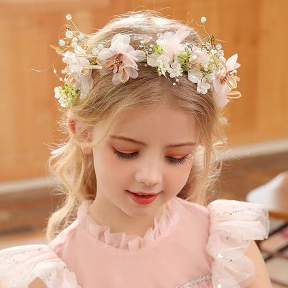 Girls' Wreath Headpiece | Children's Forest Style | Birthday Princess | Pearl Hairstyle Accessory