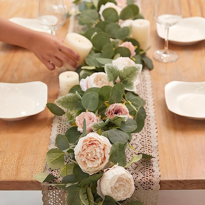 Artificial Peony Rose Vines | Faux Floral Garland | Wedding Party Decorations