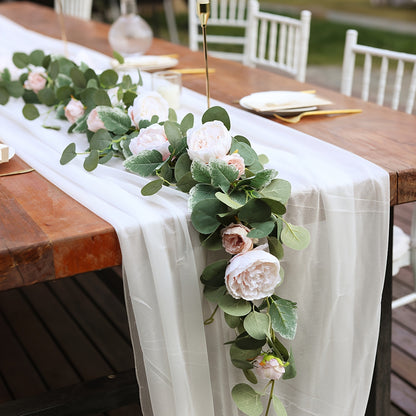 Artificial Peony Rose Vines | Faux Floral Garland | Wedding Party Decorations