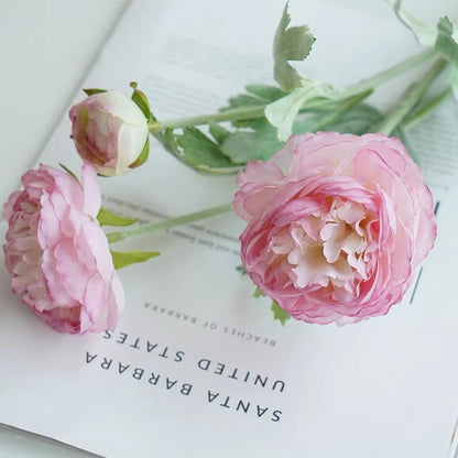3 Elegant Silk Peony Artificial Flower Bouquet | Home Decor | Lifelike Floral Arrangement