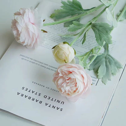 3 Elegant Silk Peony Artificial Flower Bouquet | Home Decor | Lifelike Floral Arrangement