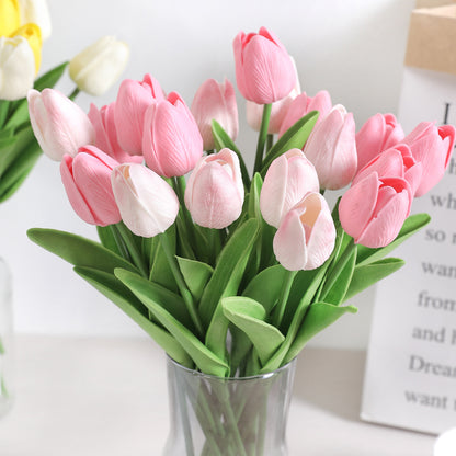 10Pcs PE Artificial Tulip Bouquet | Wedding Fake Flower Decor | Floral Arrangement Supplies